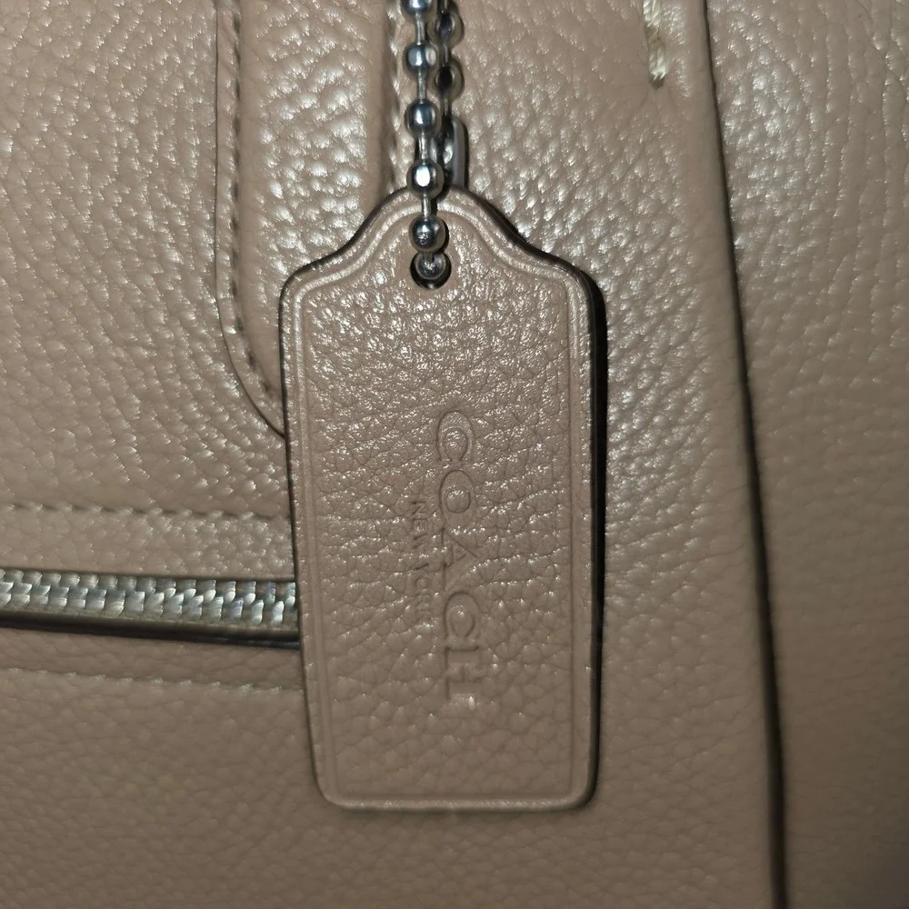 Coach Elise Satchel Pebble‎ Leather Taupe Crossbody Handbag 79316